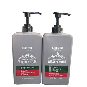 Kingston for Men Body Lotion & Shampoo 3-in-1 E 25.3 fl oz Ea 2-Pack New